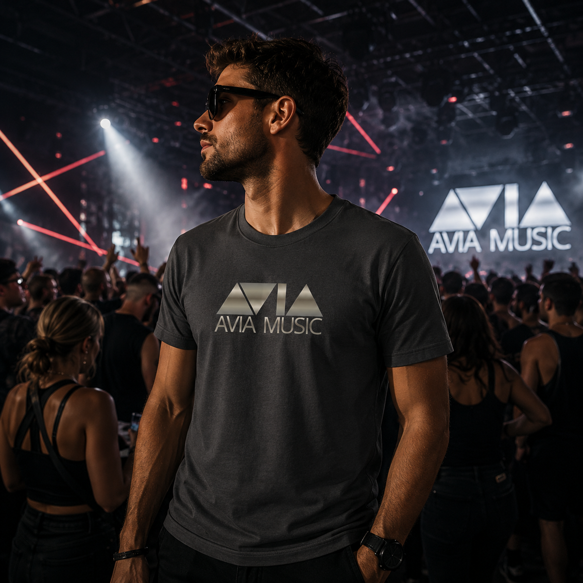 AVIA T-Shirt darkgrey / beige