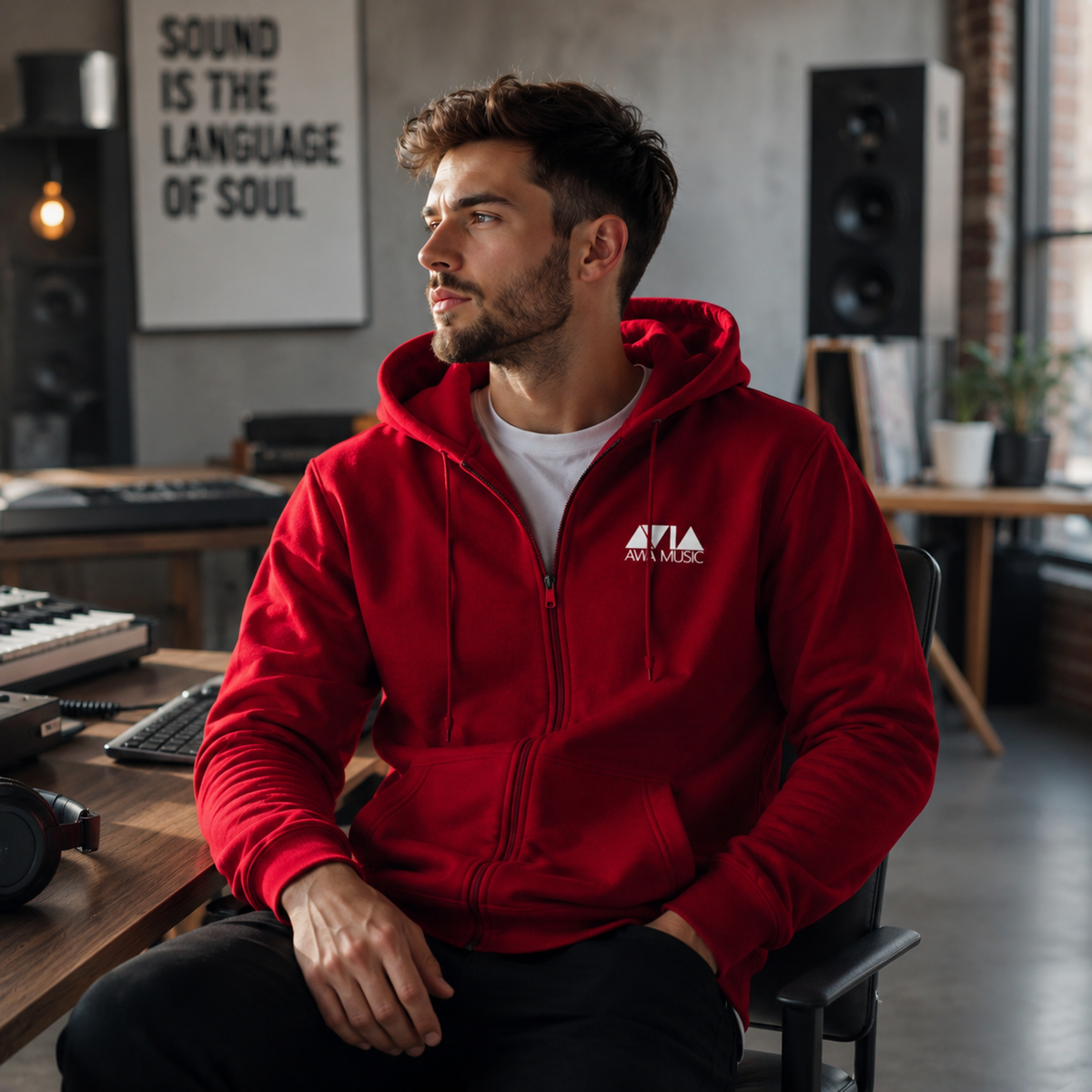AVIA Hoodie red / white