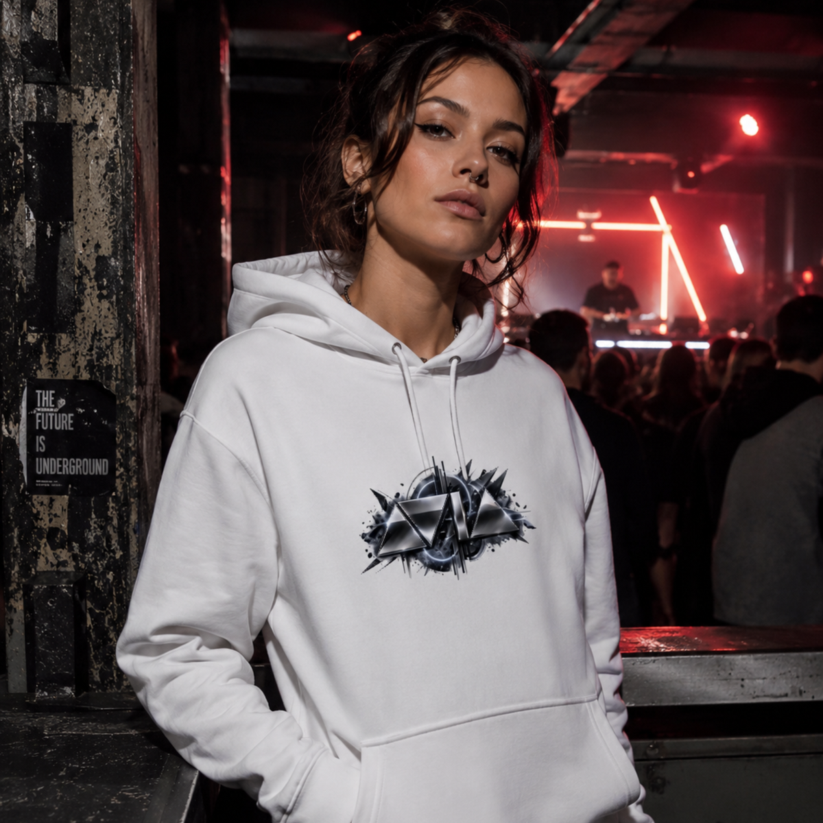 AVIA Hoodie white / black / girl